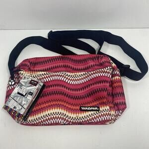 Yak Pak Colorful Pink Waves Crossbody Shoulder Tote Bag New With Tags